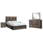 Drystan Queen Bookcase Storage Bed, Dresser, Mirror and 2 Nightstands