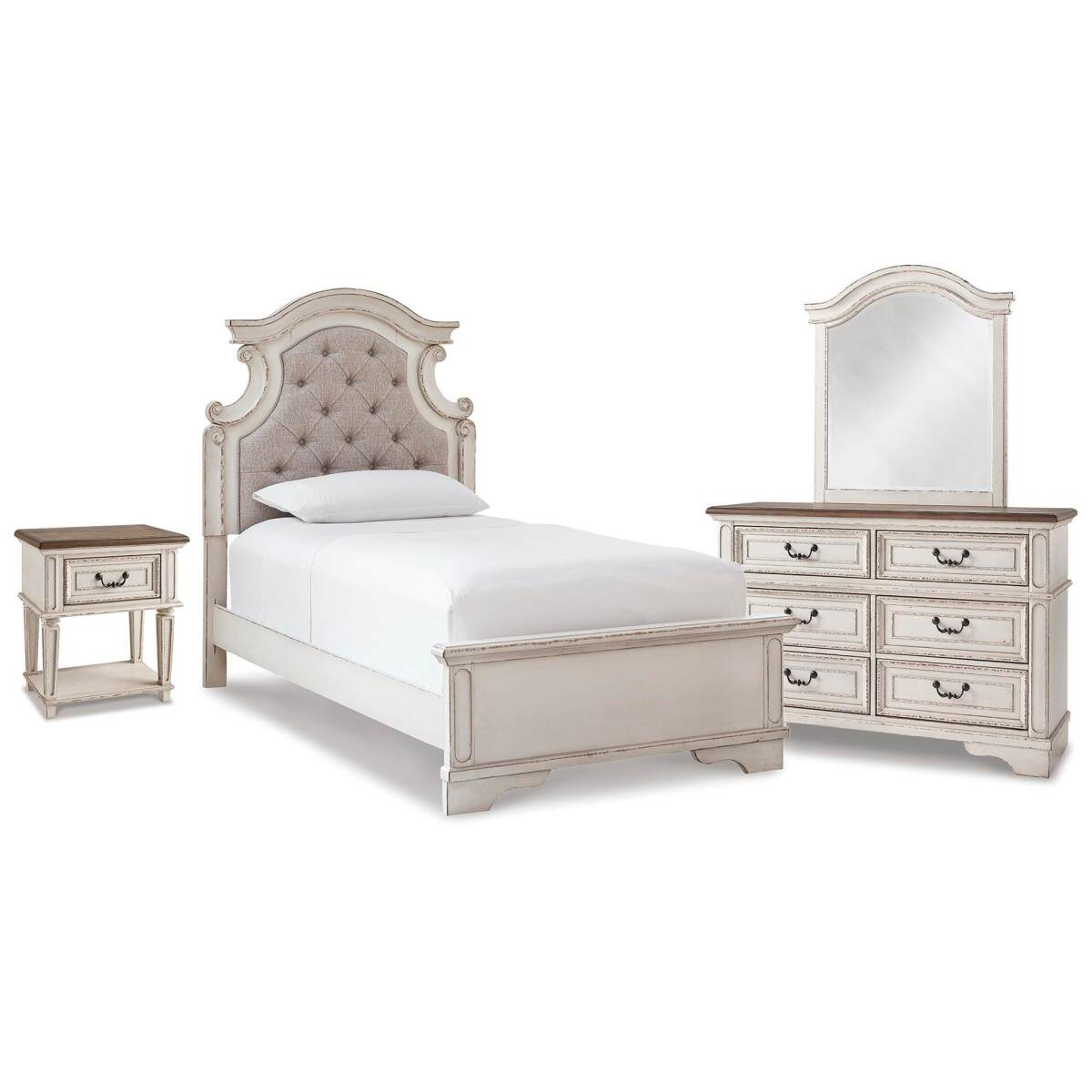 6384051851e29483a41cb33ec864247d Realyn Twin Panel Bed, Dresser, Mirror and Nightstand - Image 1