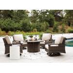 Paradise Trail Outdoor Fire Pit Table with 4 Lounge Chairs - Image 2