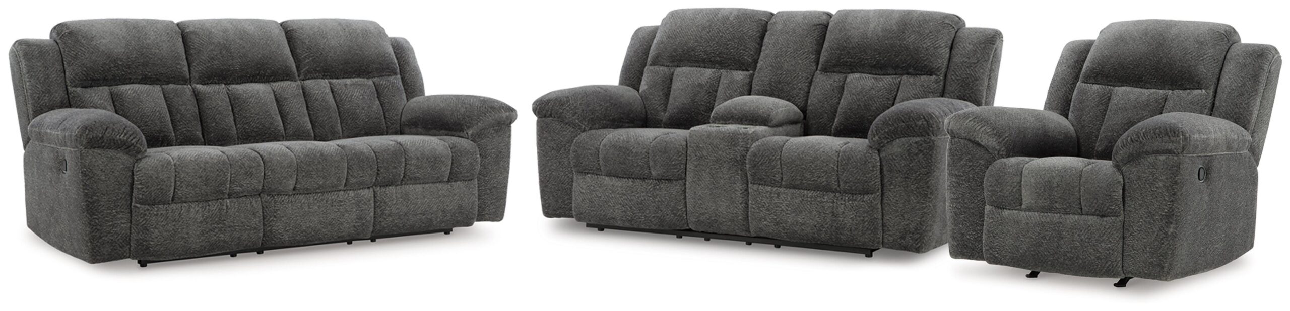 63f185687cec3a1352fd15f912f67e6c Frohn Reclining Sofa, Loveseat and Recliner - Image 1