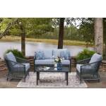 Bridges Beach Outdoor Love/Chairs/Table Set (Set of 4) - Image 3