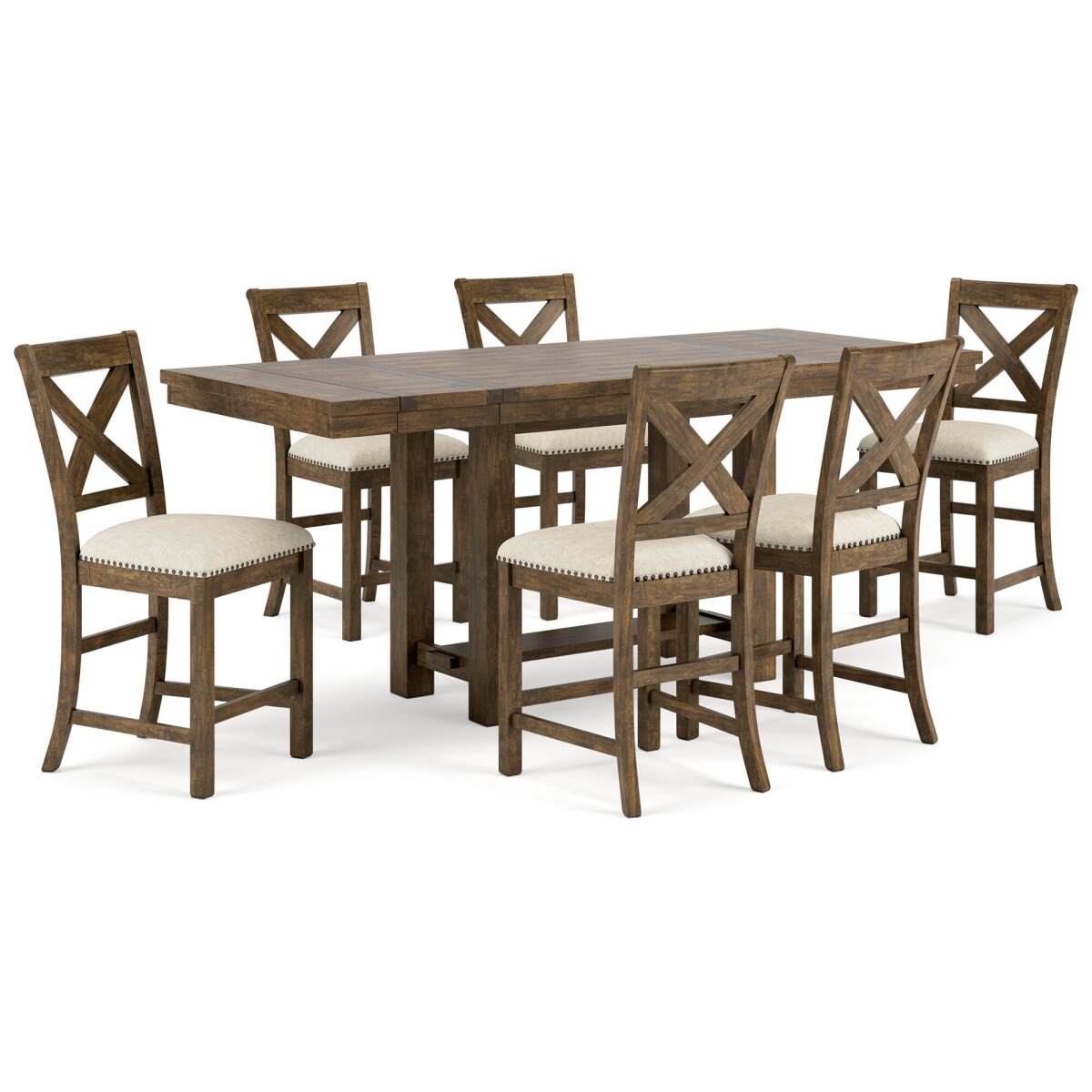 6614cf5a74a8ccd5c160d6ab761f7914 Moriville Counter Height Dining Table and 6 Barstools - Image 1
