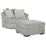 Casselbury Oversized Swivel Chair and Ottoman