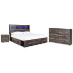 Drystan King Bookcase Storage Bed, Dresser and Nightstand