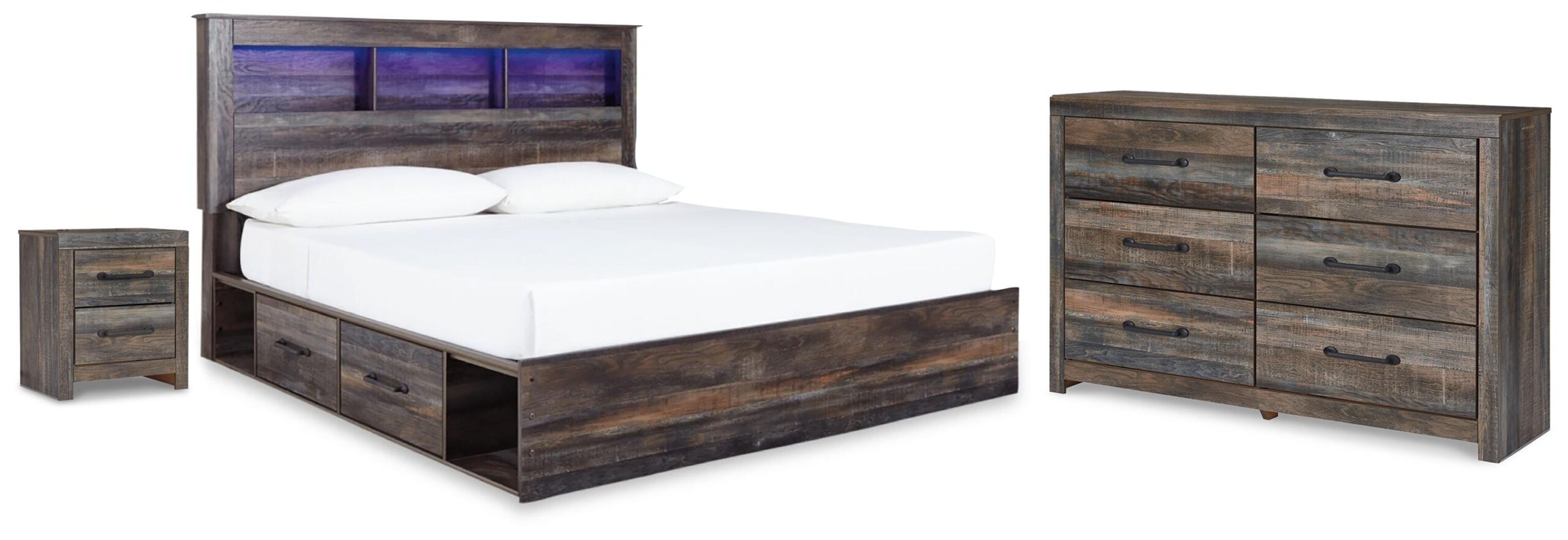 6754fb089a7356c2ac245c19452f1137 Drystan King Bookcase Storage Bed, Dresser and Nightstand - Image 1