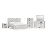 Cayboni King Panel Bed, Dresser, Mirror, Chest and Nightstand