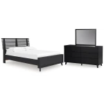 Danziar Full Slat Panel Platform Bed, Dresser and Mirror
