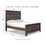 Wynnlow Queen Crossbuck Panel Bed, Dresser and Mirror - Image 7