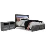 Baystorm Queen Panel Storage Bed and 2 Nightstands