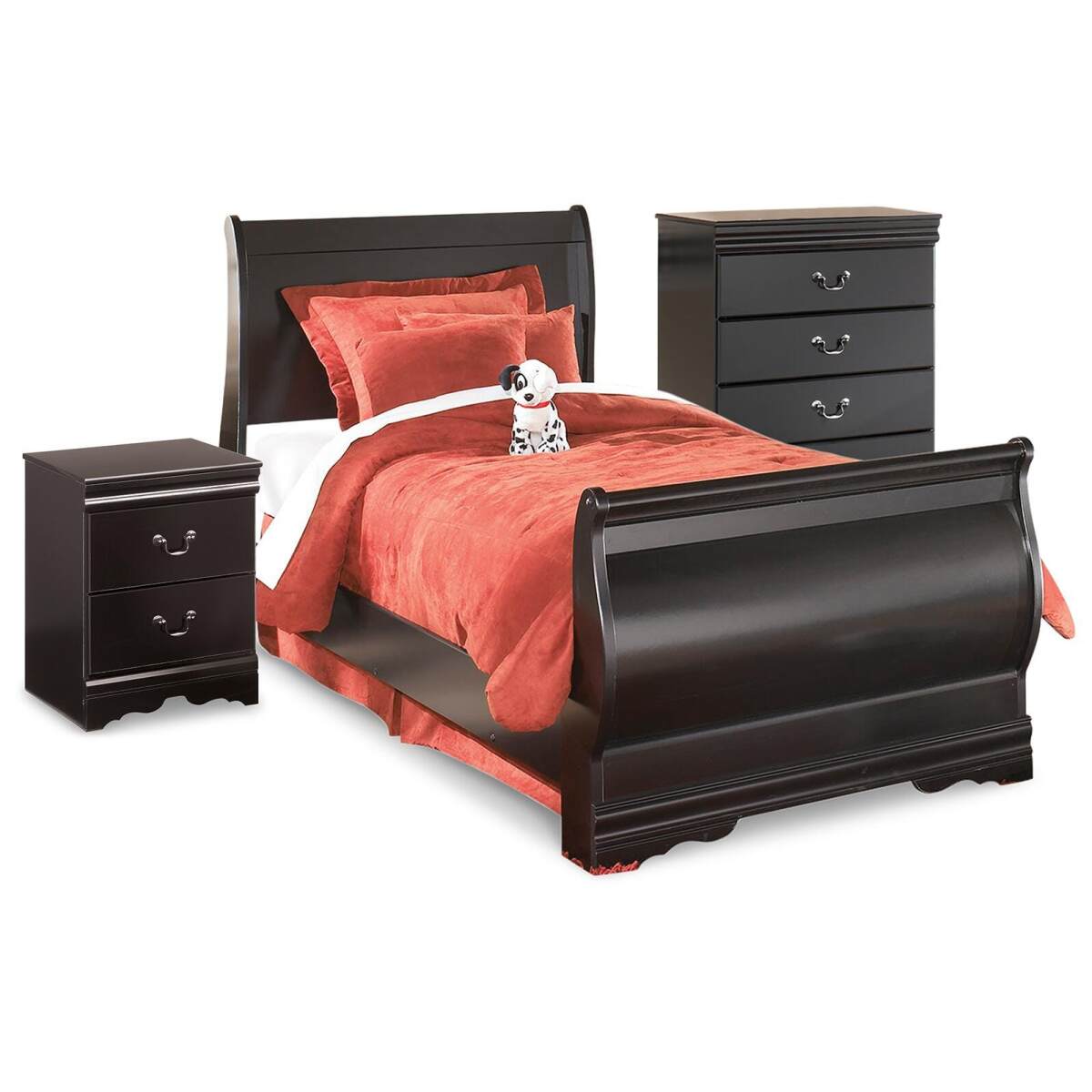 6a479dc92c792b06cbf40578b225f81f Huey Vineyard Twin Sleigh Bed with Chest of Drawers and Nightstand - Image 1