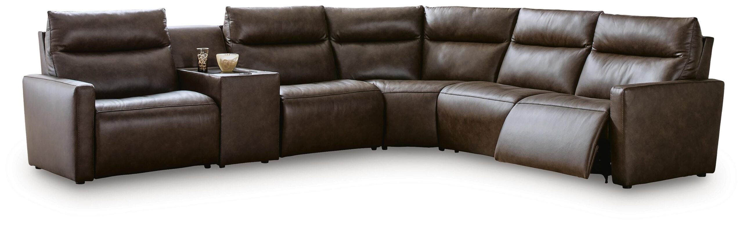 6a9cc401703b7d98bf9125f5aed13810 ModZ 6-Piece Power Reclining Sectional with Audio Console - Image 1