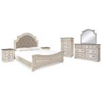 Realyn King Panel Bed, Dresser, Mirror, Chest and 2 Nightstands
