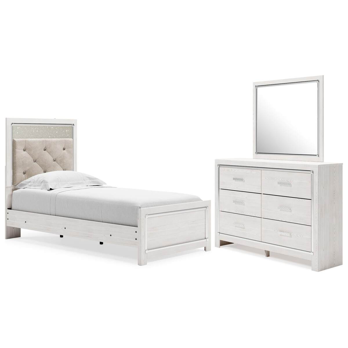 6b5db49562c99df9c47ab5a38a82f5e1 Altyra Twin Panel Bed, Dresser and Mirror - Image 1