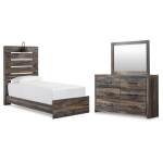 Drystan Twin Panel Bed, Dresser and Mirror