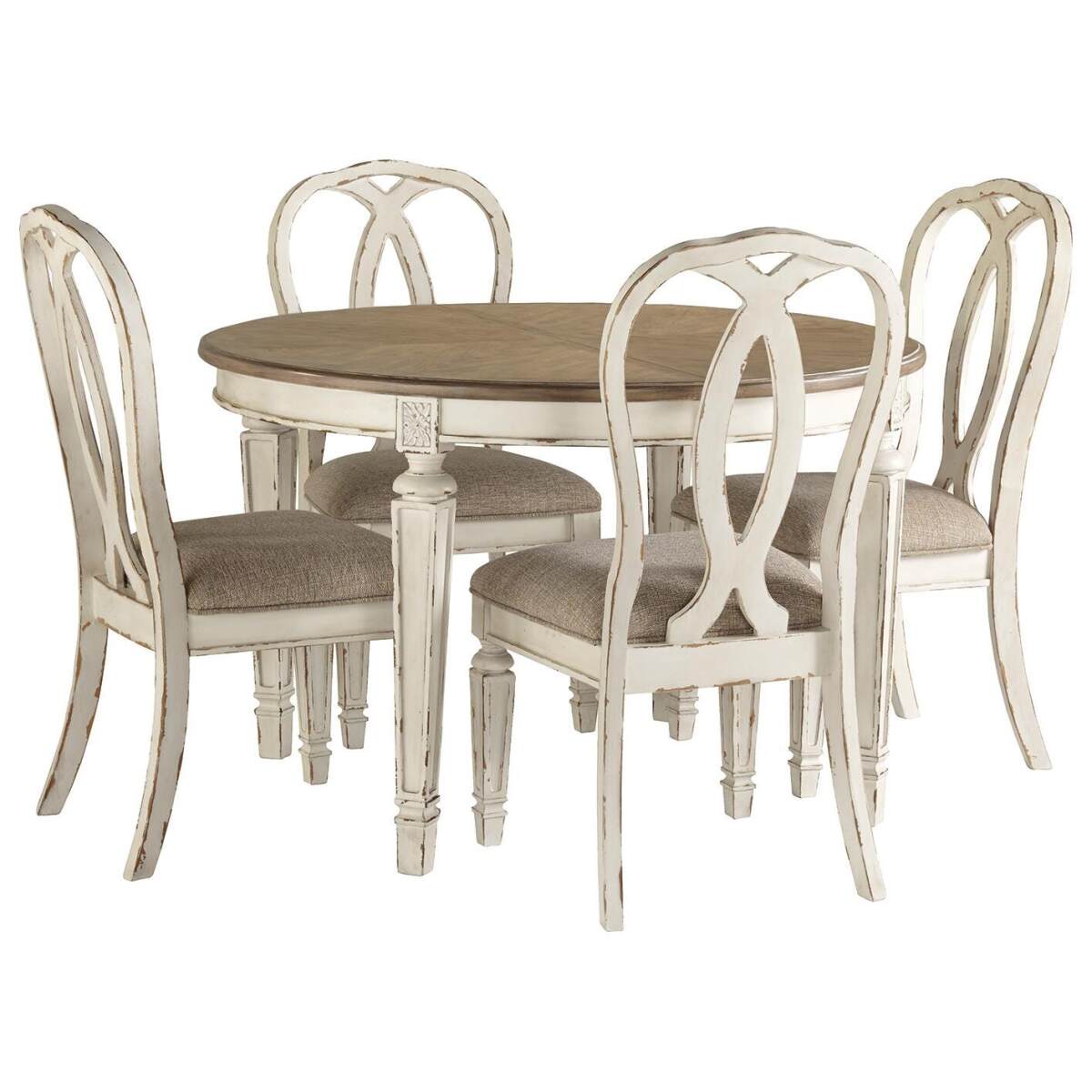 6bacdcd6c42290d685424989598a3700 Realyn Dining Table and 4 Chairs - Image 1