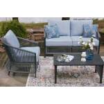 Bridges Beach Outdoor Love/Chairs/Table Set (Set of 4) - Image 9