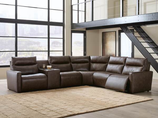 ModZ 6-Piece Power Reclining Sectional with Audio Console - Image 3