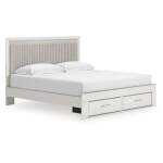 Zuraleus King Upholstered Panel Platform Storage Bed