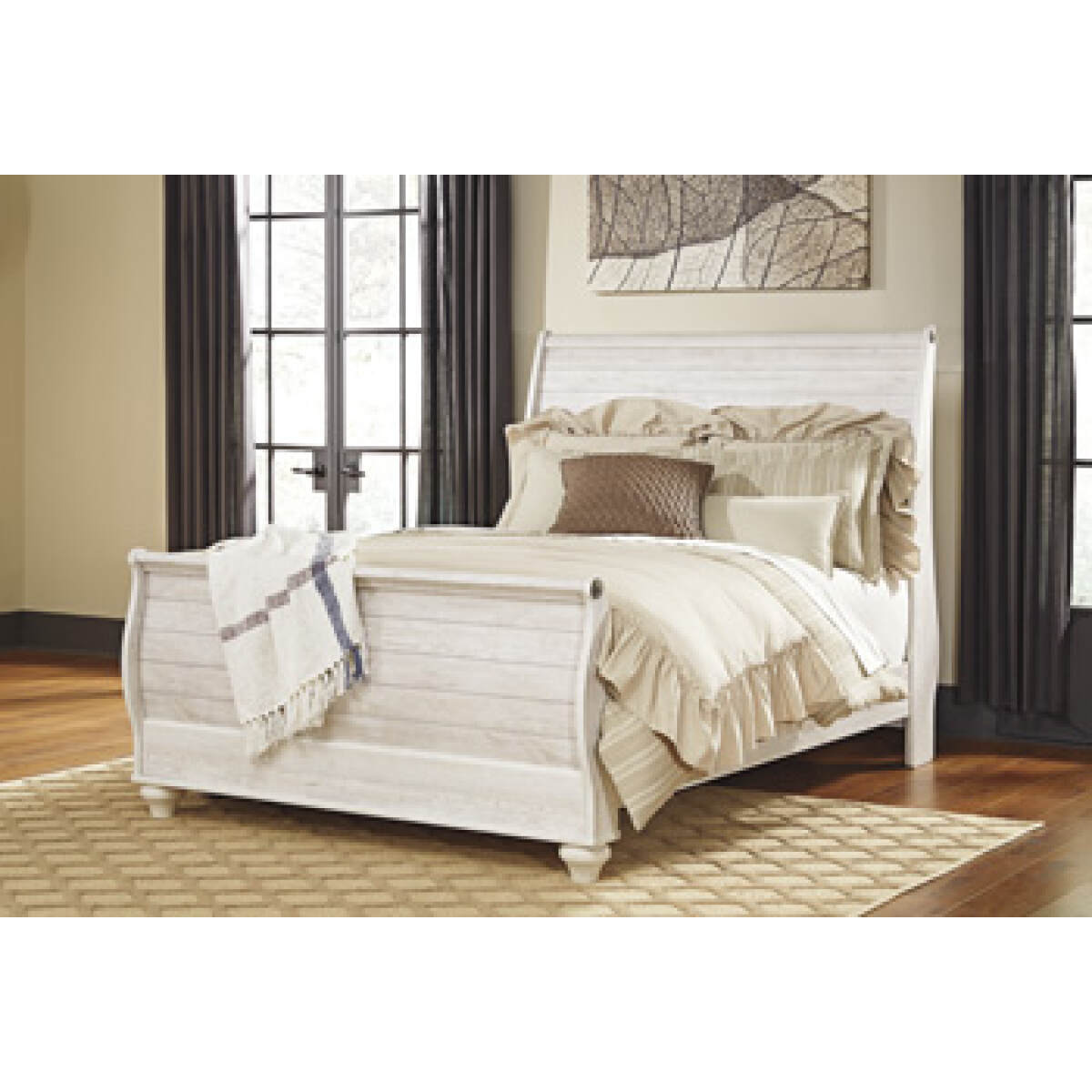 6d077bf2e3685f069245ddbd55426ba6 Willowton Queen Sleigh Bed - Image 1