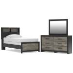 Broachmyn Twin Bookcase Bed, Dresser and Mirror
