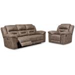 Stoneland Power Reclining Sofa and Manual Recliner