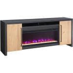 Edison 77" Fireplace Console W/ 42" Insert KEE1950SST-BLK