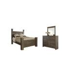 Juararo Queen Poster Bed, Dresser and Mirror
