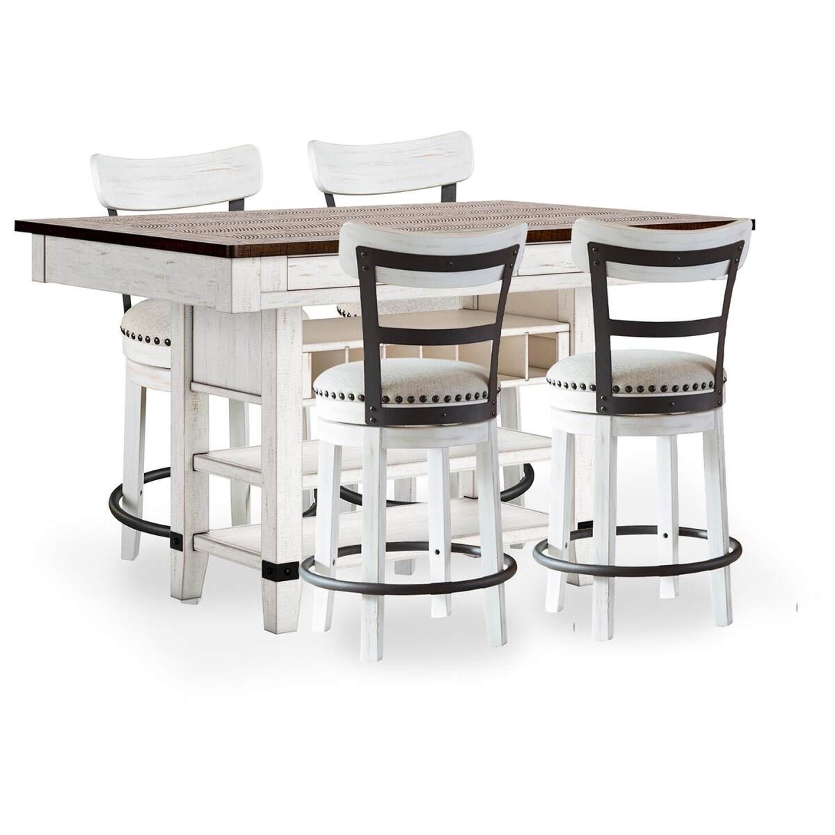 6ea34ca062dab2391b070e7c1a0f8654 Valebeck Counter Height Dining Table and 4 Barstools - Image 1