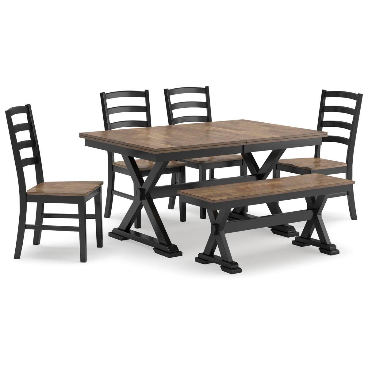 6ee115beebe3004206566194264142f8 Wildenauer Dining Table, 4 Chairs and Bench - Image 1