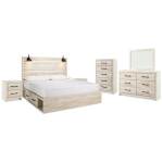 Cambeck King Panel Bed with Storage, Dresser, Mirror, Chest and 2 Nightstands