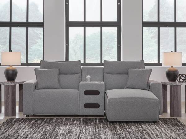 Modmax II 3-Piece Power Reclining Sectional with Chaise and Audio Console - Image 3