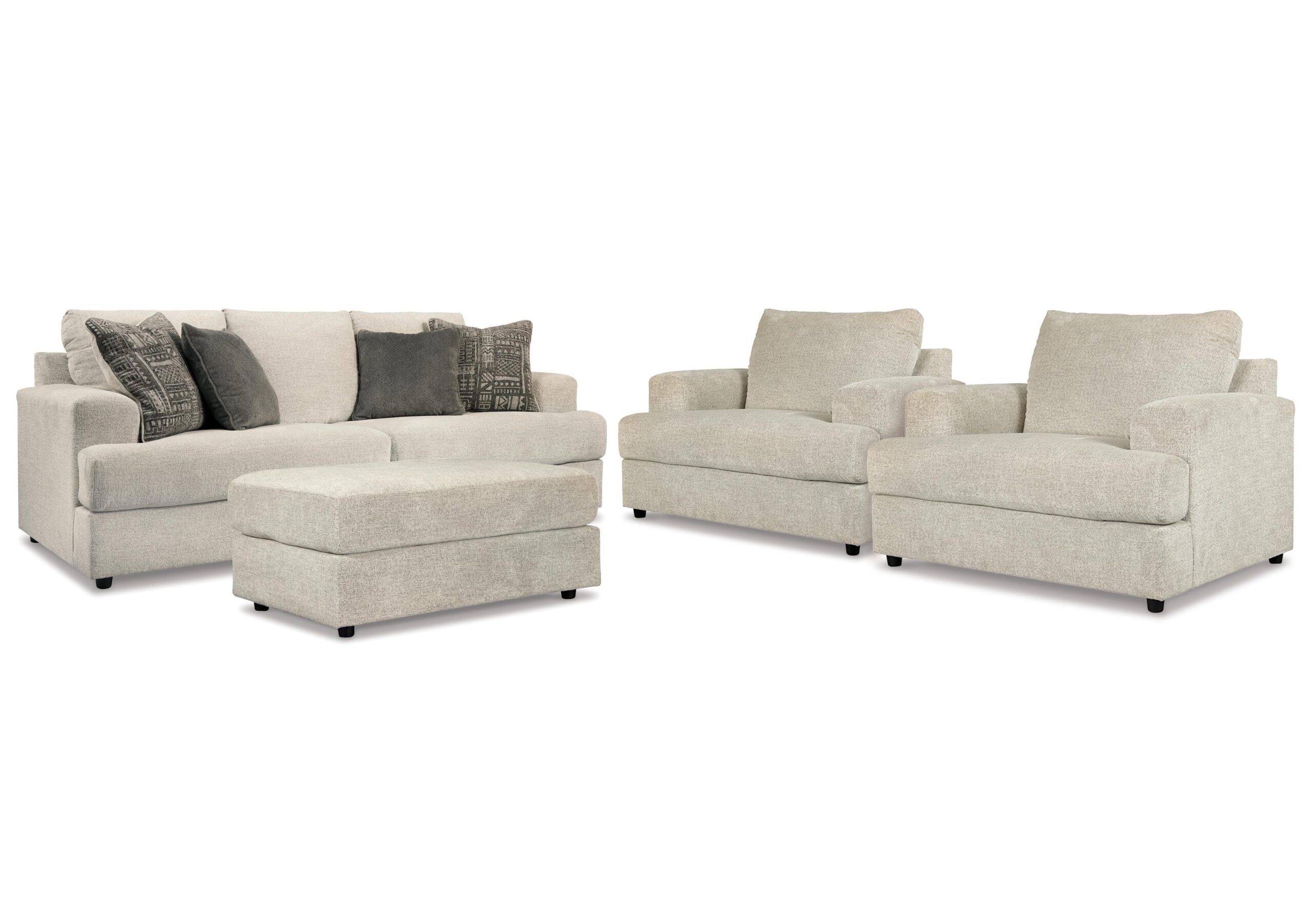 724a7ea9a7da741eb0983d880dd7866d Soletren Sofa, 2 Chairs, and Ottoman - Image 1