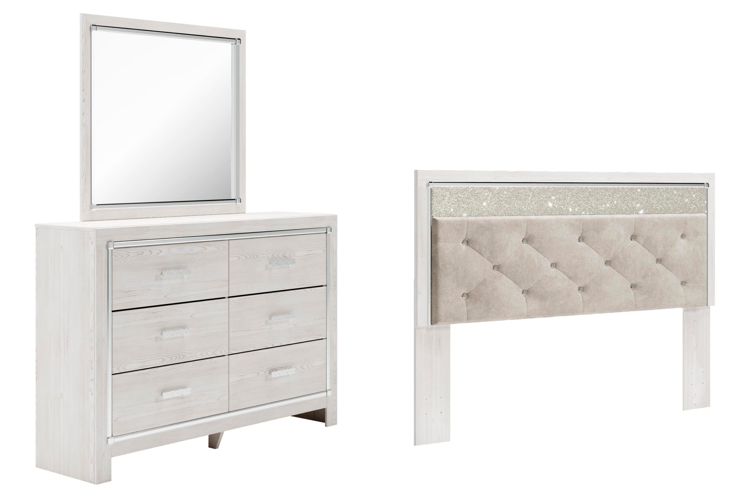 72c1ae7e98e0442dceec58087399f1b3 Altyra King Panel Headboard, Dresser and Mirror - Image 1
