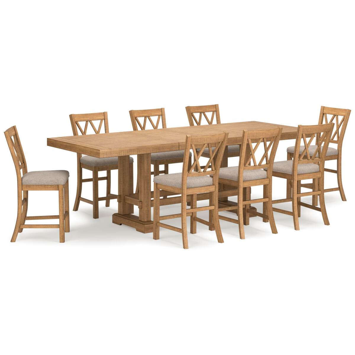 7331f623d03b6445987aaa89710ee772 Havonplane Counter Height Dining Table and 8 Barstools - Image 1