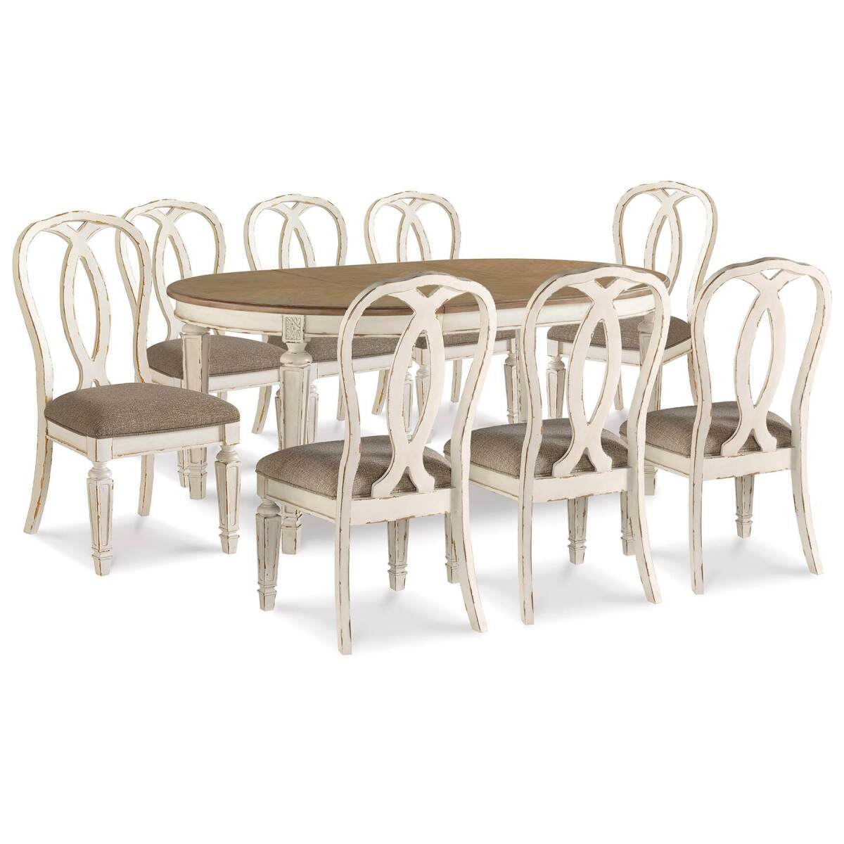 75389dd4f33a1d558853f09b2c29460b Realyn Dining Table and 8 Chairs - Image 1