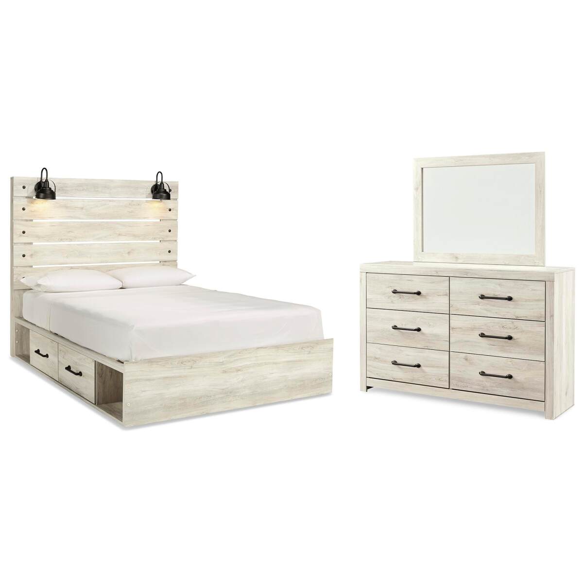 7545b079515a79871bfae1e5628029b2 Cambeck Queen Panel Bed with Storage, Dresser and Mirror - Image 1