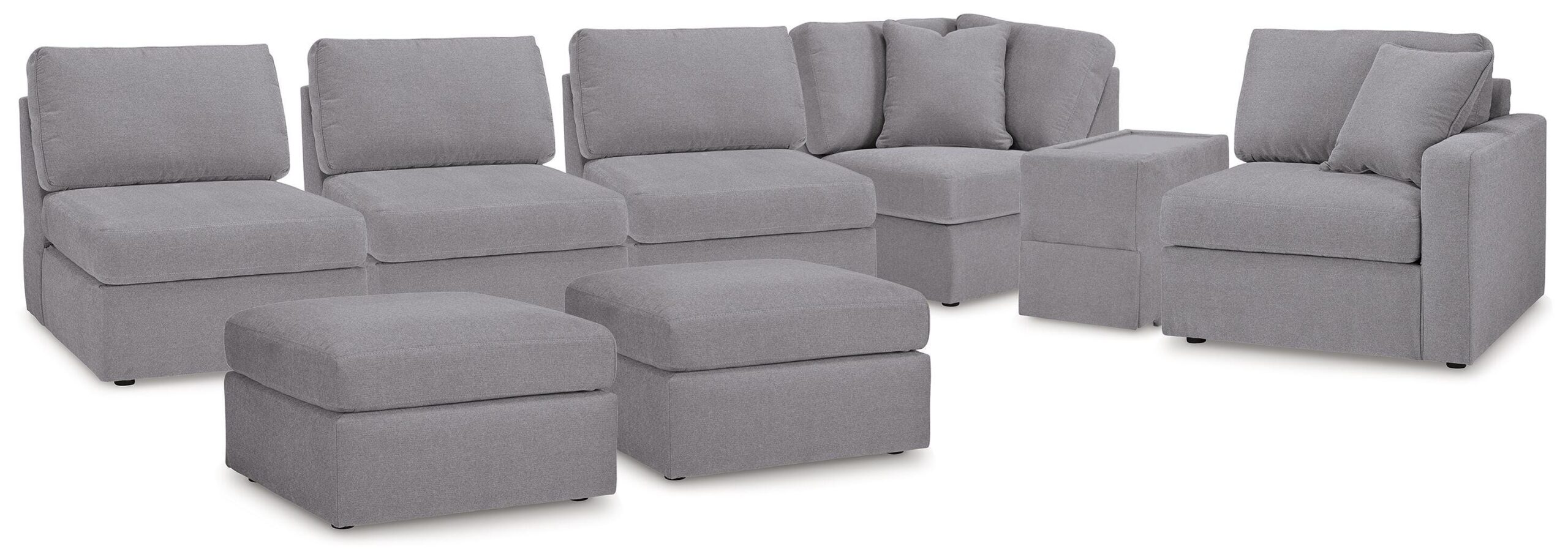 7567e45c17fafa9e08215e33481771a9 Modmax 6-Piece Sectional and 2 Ottomans - Image 1