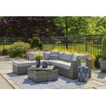 Petal Road Outdoor Loveseat Sectional/Ottoman/Table Set (Set of 4) - Image 7
