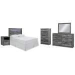 Baystorm Full Panel Headboard Bed. Dresser, Mirror, Chest and Nightstand