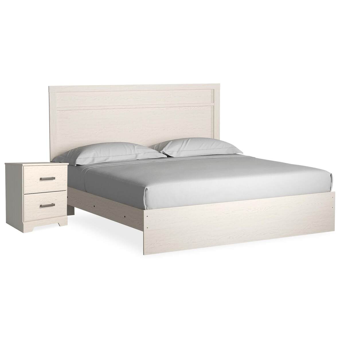 76a7186a3302213060dad31cc7d33620 Stelsie King Panel Bed and Nightstand - Image 1
