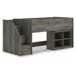 Frandern Twin Loft Bed with Bookcase Storage
