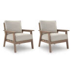 Grover Beach Outdoor Lounge Chair with Cushion (Set of 2)
