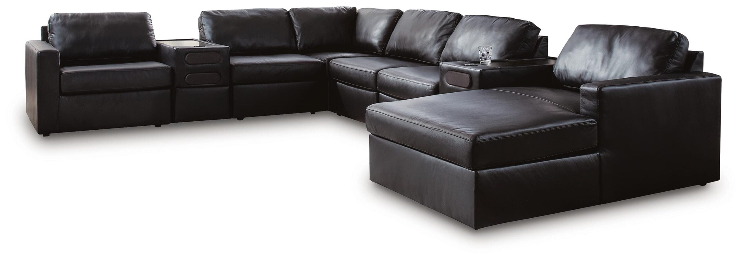 78e6c3eebbe0500890f5e4f76d0fffc3 Modmax II 8-Piece Sectional with Chaise and Audio Consoles - Image 1