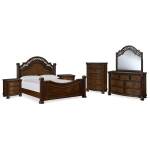 Lavinton King Poster Bed, Dresser, Mirror, Chest and 2 Nightstands