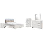 Altyra King Upholstered Storage Bed, Dresser, Mirror, Chest, and Nightstand