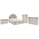Realyn King Storage Bed, Dresser, Chest and 2 Nightstands