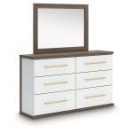Kendanport Queen Upholstered Platform Bed, Dresser and Mirror - Image 4
