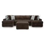 Midnight-Madness 3-Piece Double Chaise Sectional and Ottoman