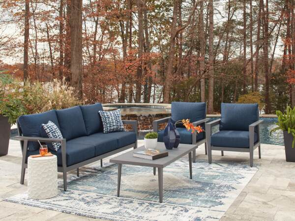 Gali Outdoor Sofa/Chairs/Table Set (Set of 4) - Image 5