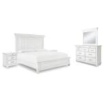 Kanwyn King Panel Bed, Dresser, Mirror and 2 Nightstands